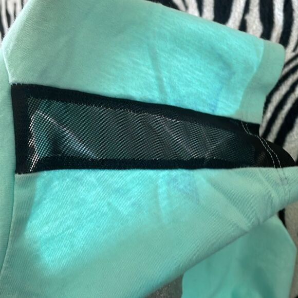 Xoxo sport little girls roses teal silver glitter mesh shoulder shirt sleeve top - Picture 9 of 11